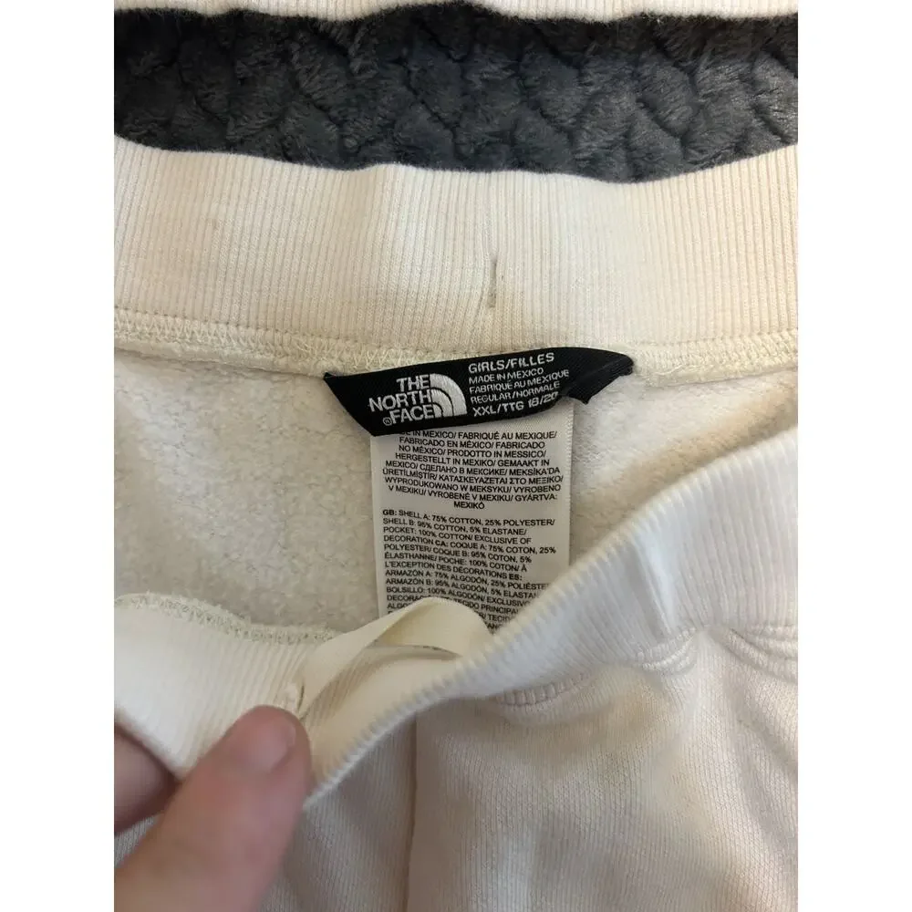 The North Face Sweatshirt & Sweatpants 2 Piece Set Girls 2XL Cream Fleece Cotton